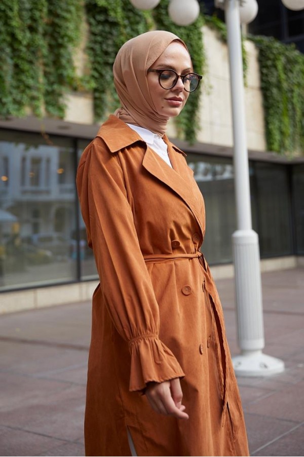  Kuşaklı Tesettür Trenç Tarçın 61509