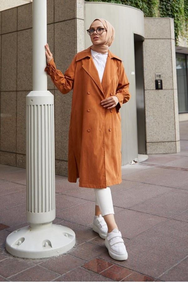  Kuşaklı Tesettür Trenç Tarçın 61509