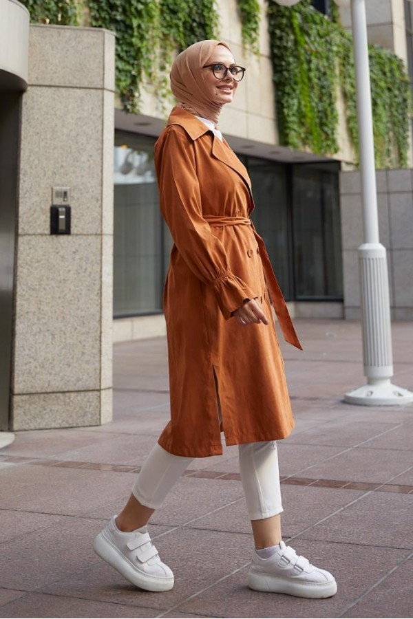  Kuşaklı Tesettür Trenç Tarçın 61509