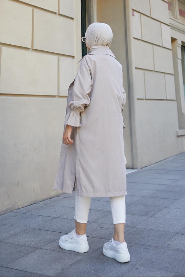  Kuşaklı Tesettür Trenç Taş 61509