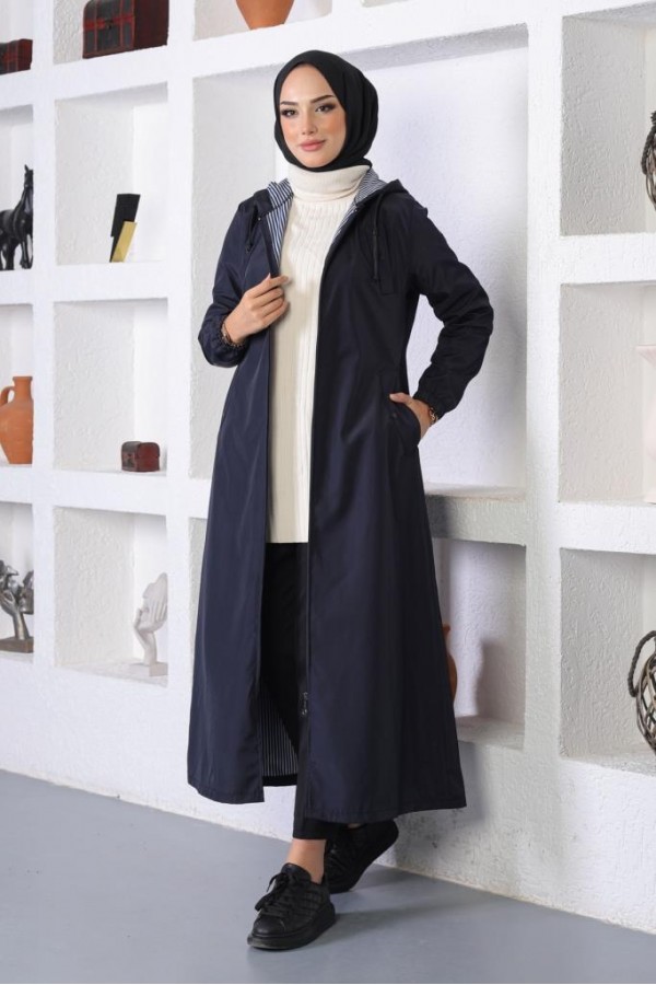  Uzun Kap - Yağmurluk Lacivert 1207