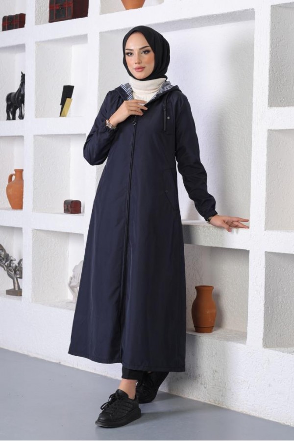  Uzun Kap - Yağmurluk Lacivert 1207
