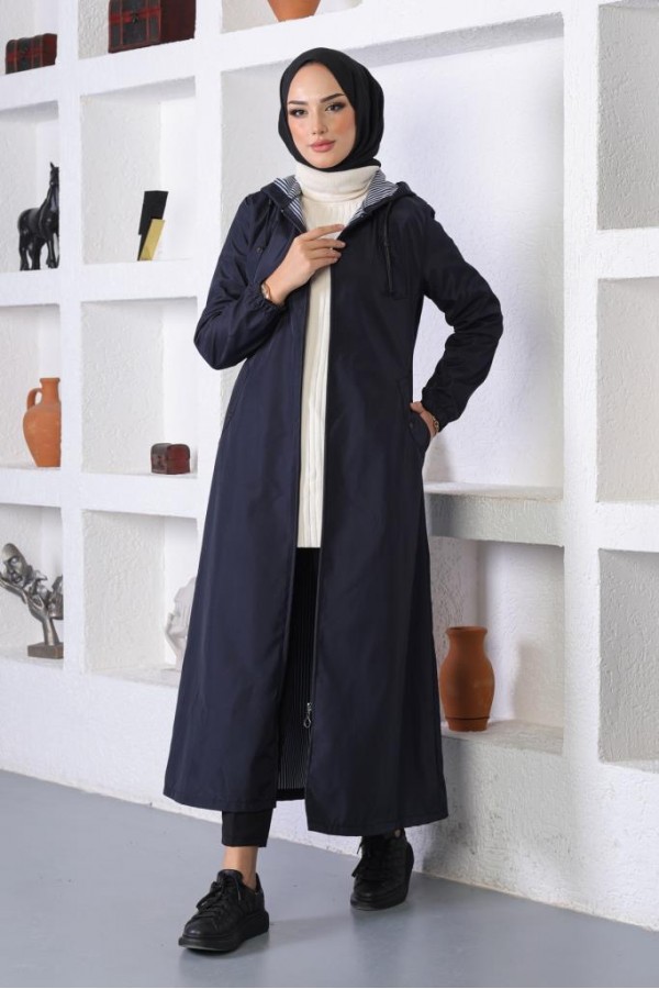 Uzun Kap - Yağmurluk Lacivert 1207