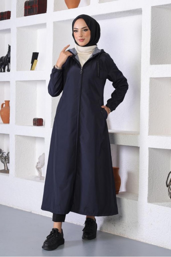  Uzun Kap - Yağmurluk Lacivert 1207