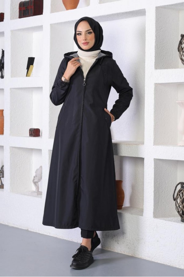  Uzun Kap - Yağmurluk Siyah 1207