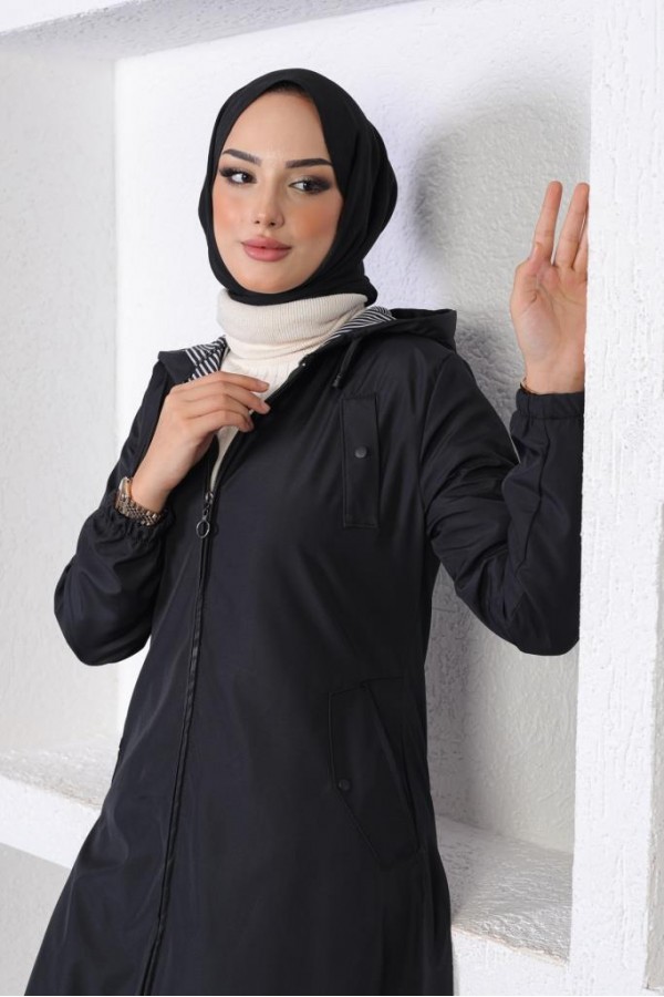  Uzun Kap - Yağmurluk Siyah 1207