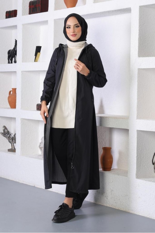  Uzun Kap - Yağmurluk Siyah 1207
