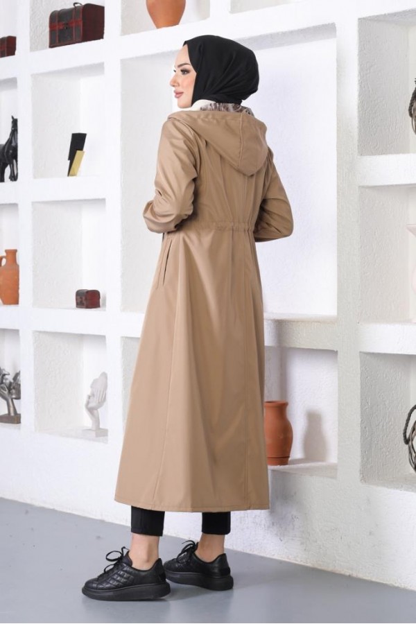  Mevsimlik Kapüşonlu  Kap Yağmurluk Vizon 1123