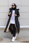 İçi Kürklü Kapitone Kaban Siyah 9503 İçi Kürklü Kapitone Kaban Siyah 9503