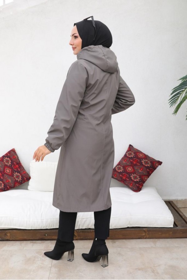 İçi Kürklü Bondit Kaban Gri 4708 İçi Kürklü Bondit Kaban Gri 4708