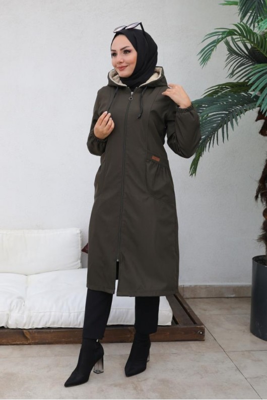 İçi Kürklü Bondit Kaban Haki 4708 İçi Kürklü Bondit Kaban Haki 4708