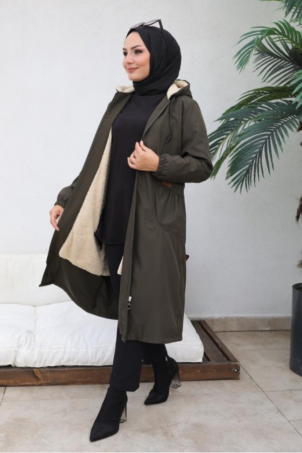 İçi Kürklü Bondit Kaban Haki 4708 İçi Kürklü Bondit Kaban Haki 4708