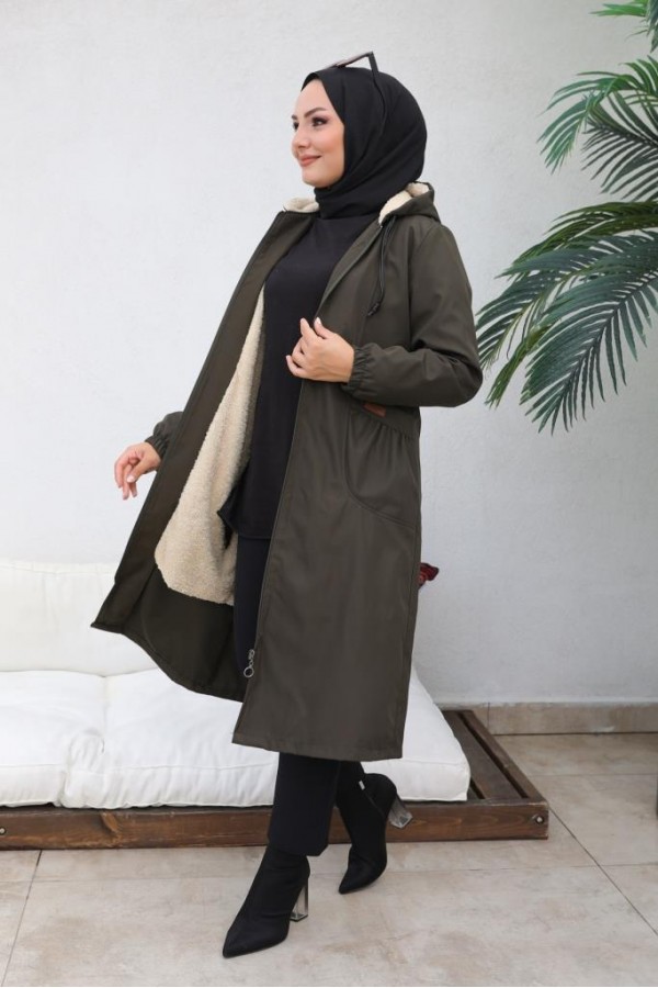 İçi Kürklü Bondit Kaban Haki 4708 İçi Kürklü Bondit Kaban Haki 4708