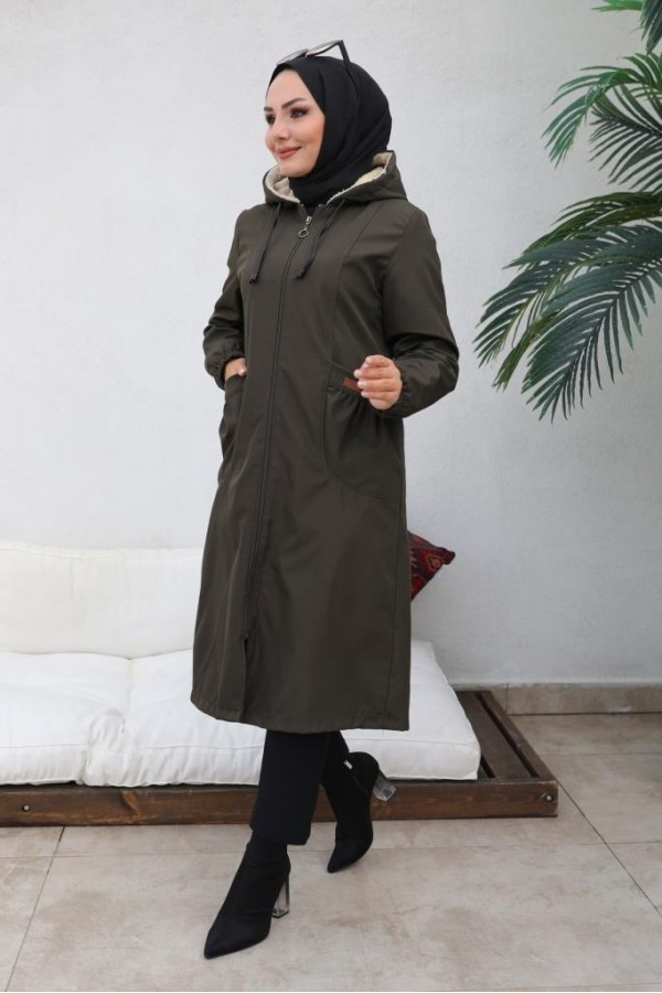 İçi Kürklü Bondit Kaban Haki 4708 İçi Kürklü Bondit Kaban Haki 4708