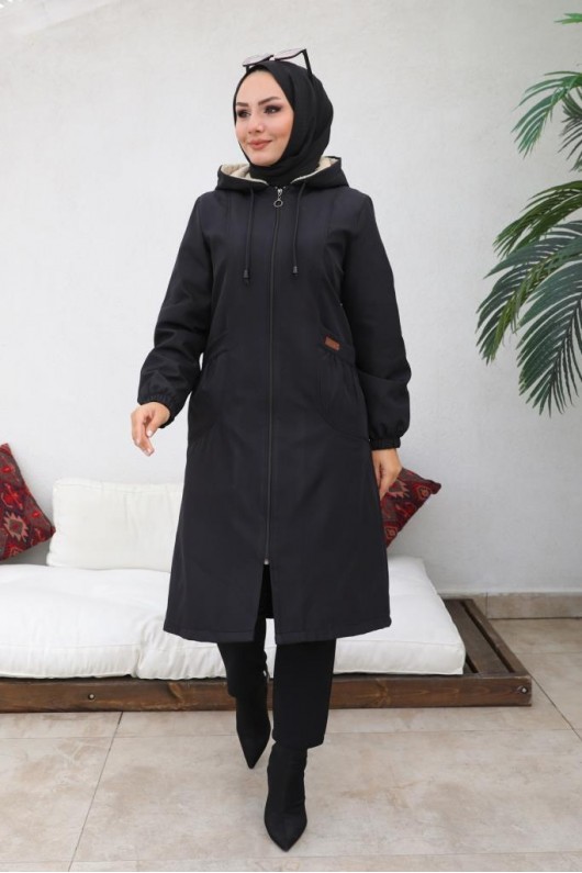 İçi Kürklü Bondit Kaban Siyah 4708 İçi Kürklü Bondit Kaban Siyah 4708