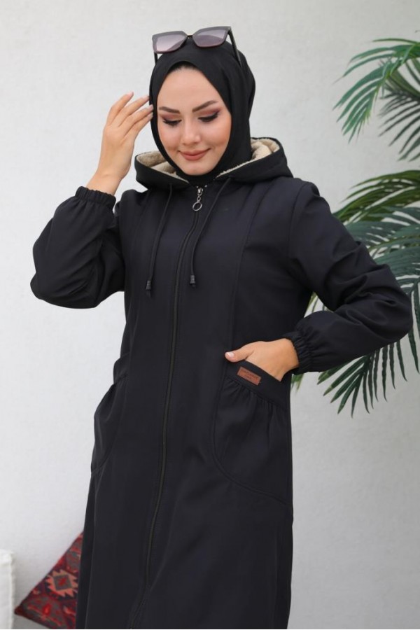 İçi Kürklü Bondit Kaban Siyah 4708 İçi Kürklü Bondit Kaban Siyah 4708