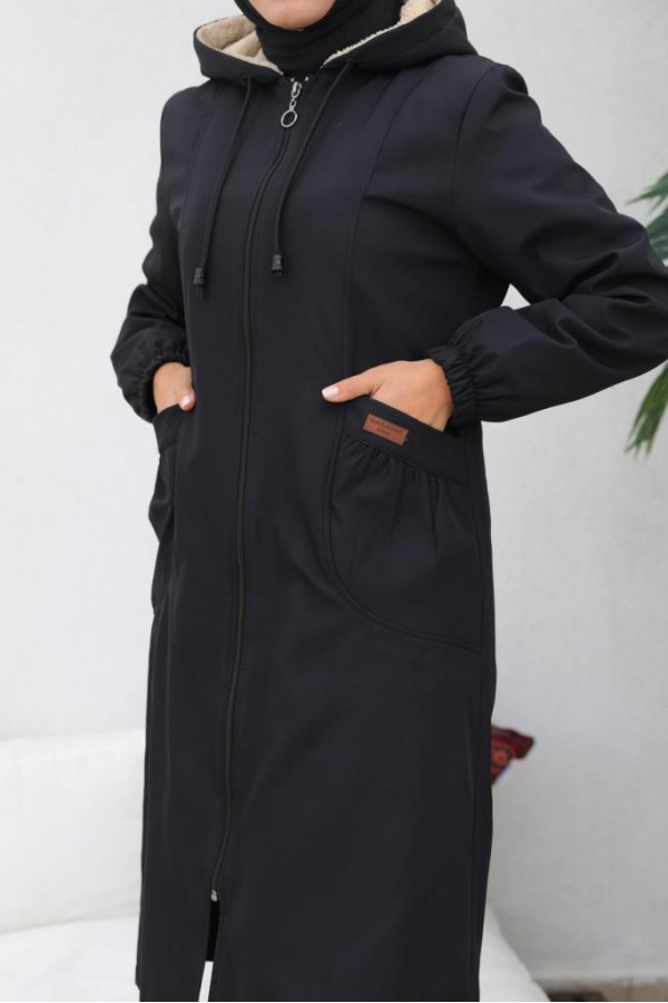 İçi Kürklü Bondit Kaban Siyah 4708 İçi Kürklü Bondit Kaban Siyah 4708