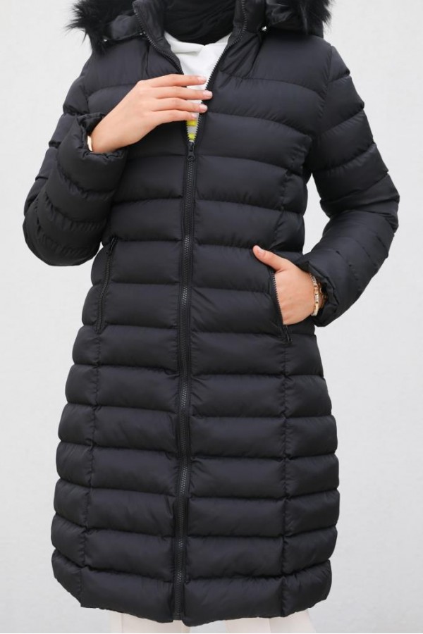  Doluglu Şişme Mont Siyah 1350