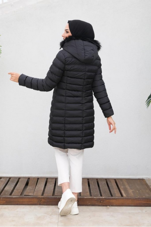  Doluglu Şişme Mont Siyah 1350