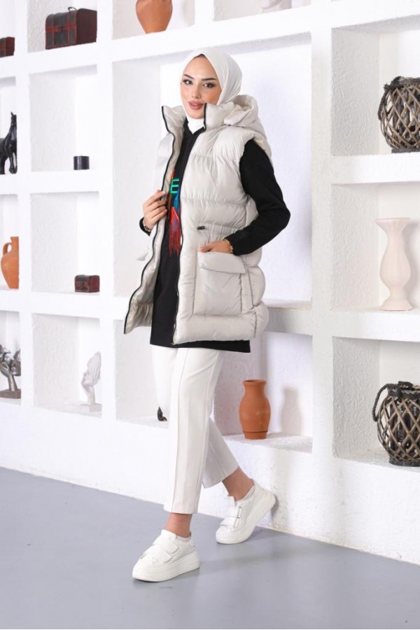  Kapüşonlu Şişme Yelek Taş 1390