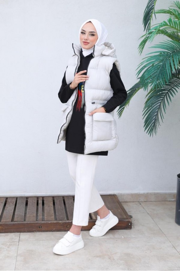  Kapüşonlu Şişme Yelek Taş 1390