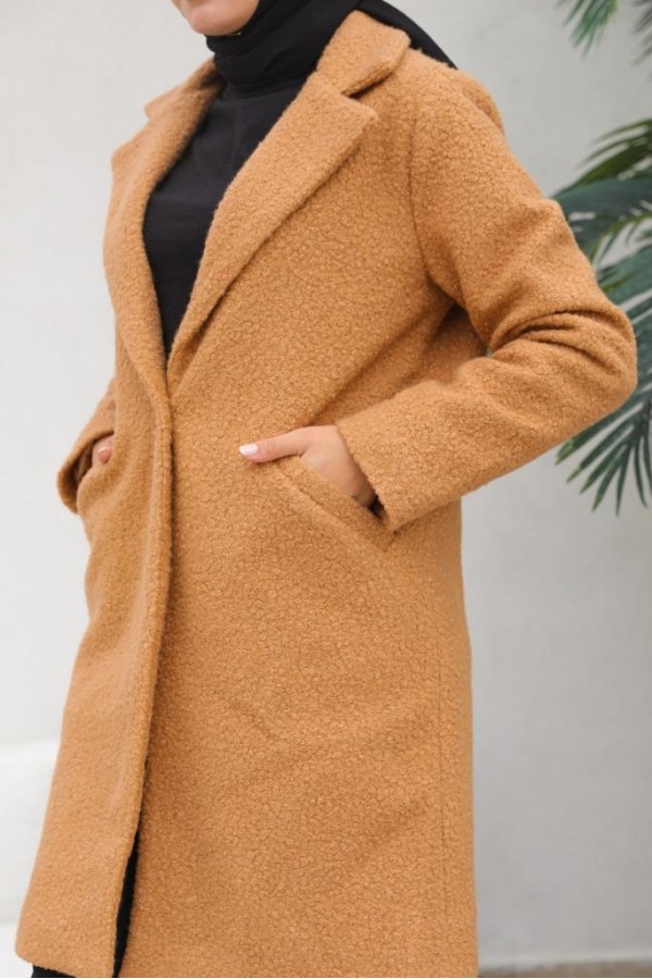 Buklet Tesettür Kaban Camel 9082 Buklet Tesettür Kaban Camel 9082