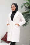 Buklet Tesettür Kaban Ekru 9082 Buklet Tesettür Kaban Ekru 9082