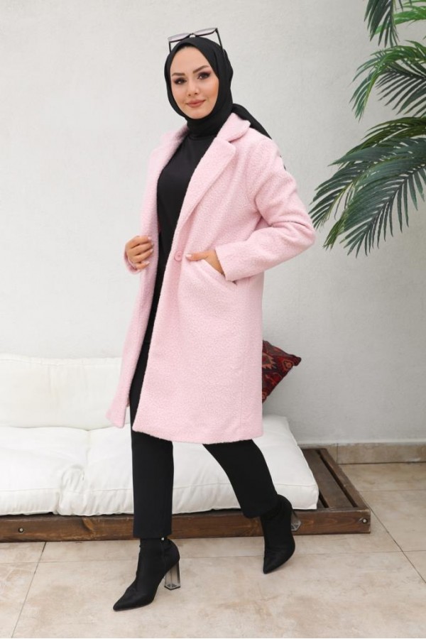 Buklet Tesettür Kaban Pudra 9082 Buklet Tesettür Kaban Pudra 9082