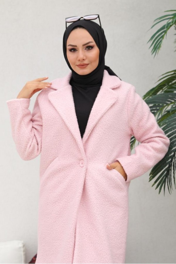 Buklet Tesettür Kaban Pudra 9082 Buklet Tesettür Kaban Pudra 9082