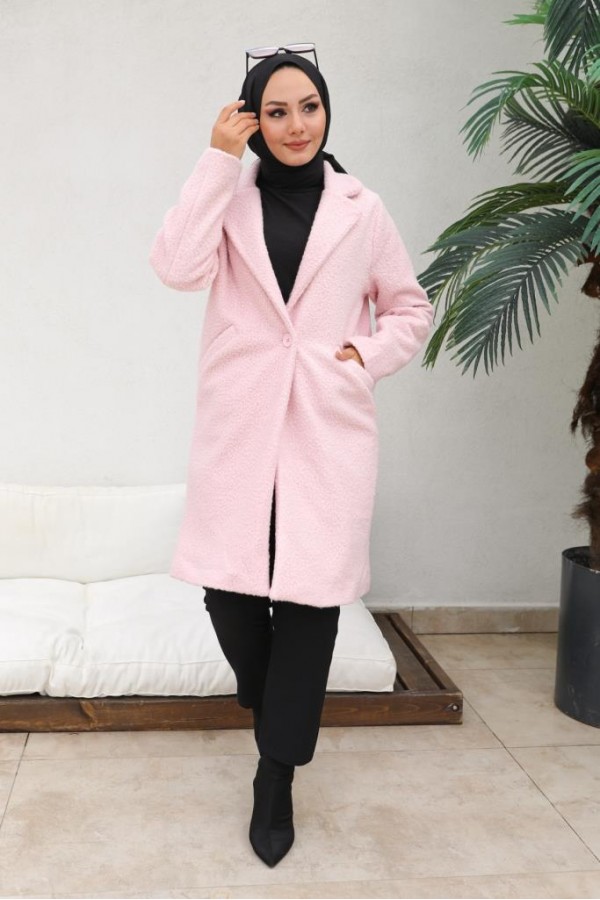 Buklet Tesettür Kaban Pudra 9082 Buklet Tesettür Kaban Pudra 9082