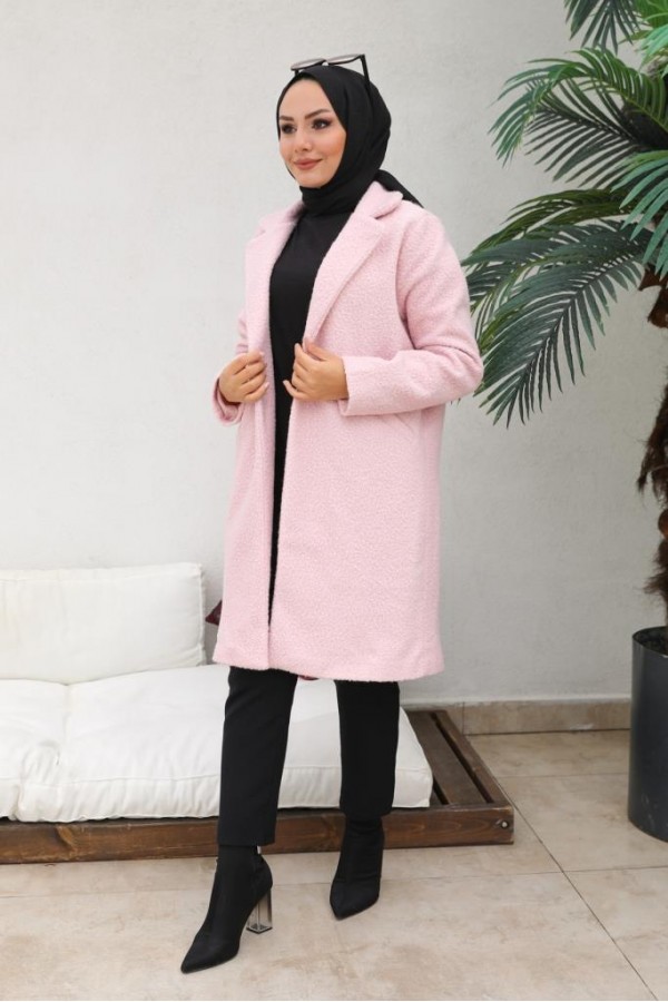 Buklet Tesettür Kaban Pudra 9082 Buklet Tesettür Kaban Pudra 9082