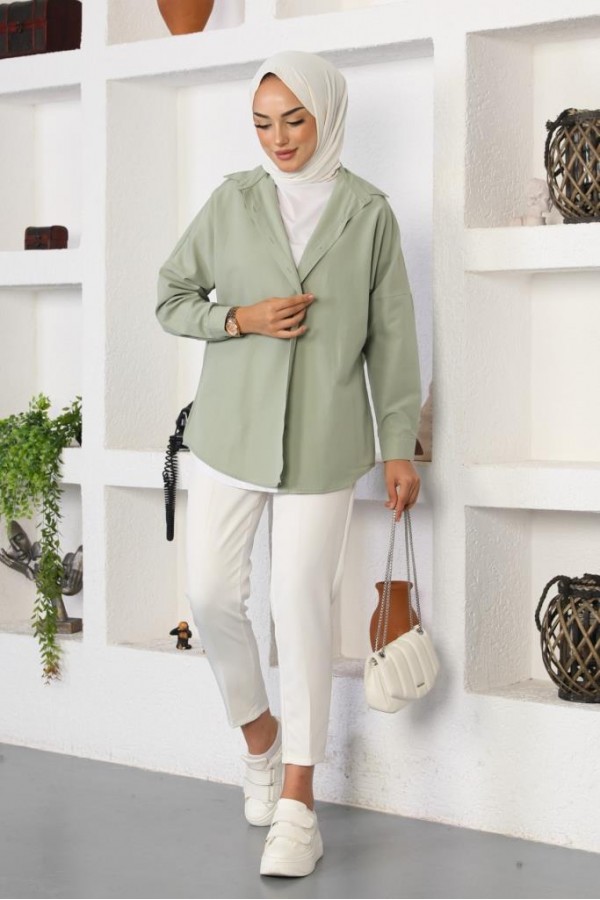  Klasik Tesettür Gömlek Çağla 3900