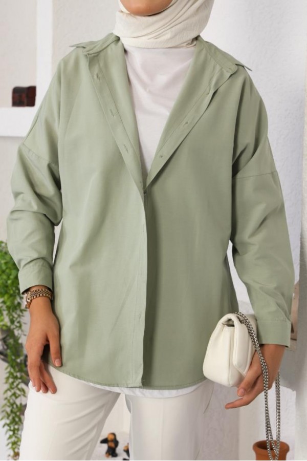  Klasik Tesettür Gömlek Çağla 3900