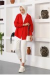  Klasik Tesettür Gömlek Kırmızı 3900