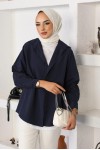 Klasik Tesettür Gömlek Lacivert 3900 Klasik Tesettür Gömlek Lacivert 3900