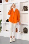  Klasik Tesettür Gömlek Oranj 3900
