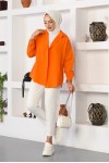  Klasik Tesettür Gömlek Oranj 3900