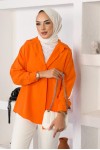  Klasik Tesettür Gömlek Oranj 3900