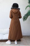  Kapüşonlu Bondit Tesettür Mont Taba 1054