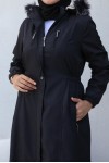 Bel Büzgülü Bondit Tesettür Kaban Siyah 8009 Bel Büzgülü Bondit Tesettür Kaban Siyah 8009