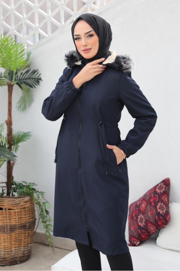 İçi Peluşlu Bondit Kaban Lacivert 3004-1 İçi Peluşlu Bondit Kaban Lacivert 3004-1