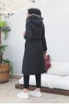 Kolları Lastikli İçi Peluşlu Bondit Kaban Siyah 4604 Kolları Lastikli İçi Peluşlu Bondit Kaban Siyah 4604
