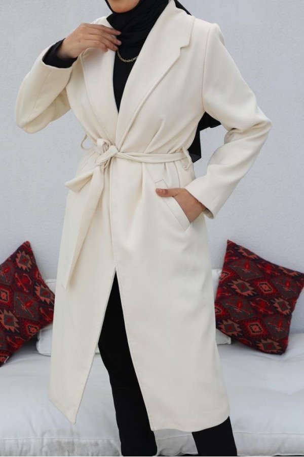 Uzun Kaşe Kaban Ekru 61520 Uzun Kaşe Kaban Ekru 61520