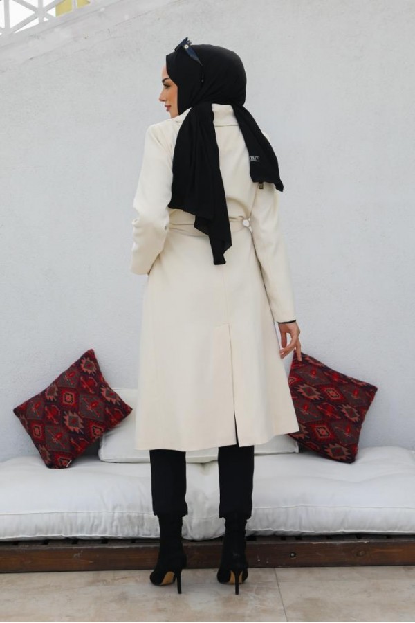 Uzun Kaşe Kaban Ekru 61520 Uzun Kaşe Kaban Ekru 61520