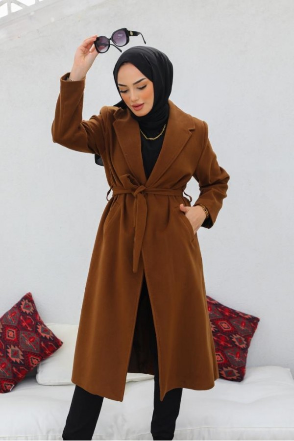 Uzun Kaşe Kaban Kahverengi 61520 Uzun Kaşe Kaban Kahverengi 61520