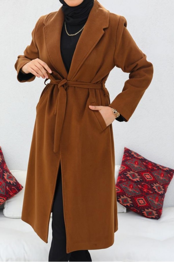 Uzun Kaşe Kaban Kahverengi 61520 Uzun Kaşe Kaban Kahverengi 61520