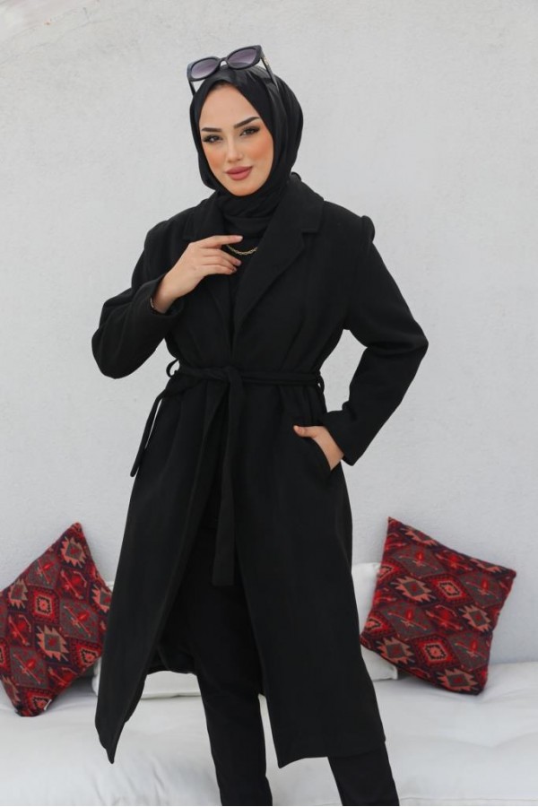 Uzun Kaşe Kaban Siyah 61520 Uzun Kaşe Kaban Siyah 61520
