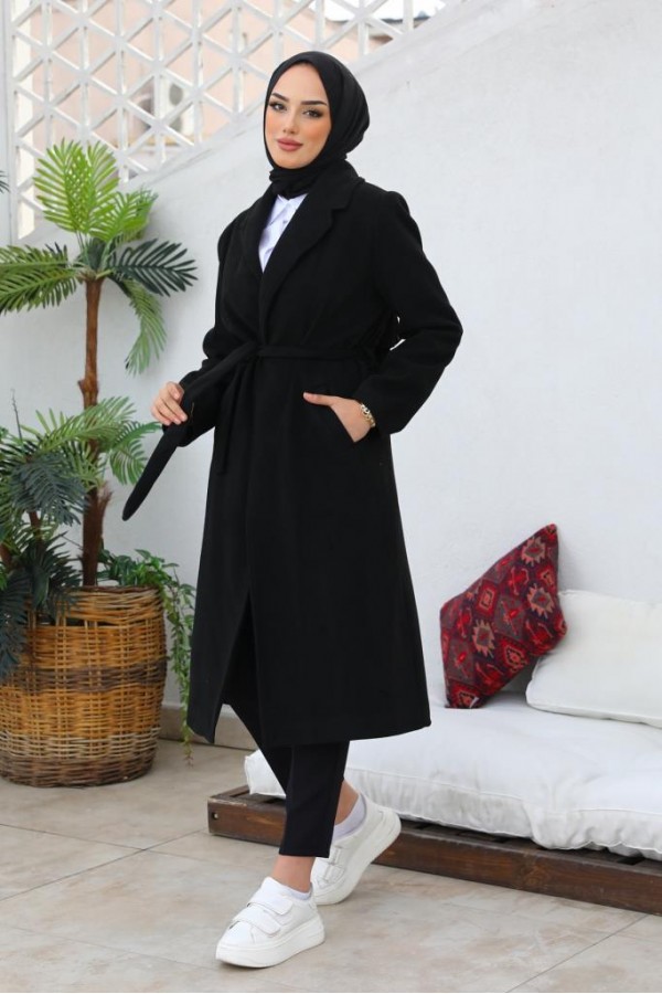 Uzun Kaşe Kaban Siyah 61520 Uzun Kaşe Kaban Siyah 61520