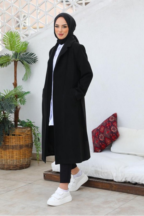 Uzun Kaşe Kaban Siyah 61520 Uzun Kaşe Kaban Siyah 61520