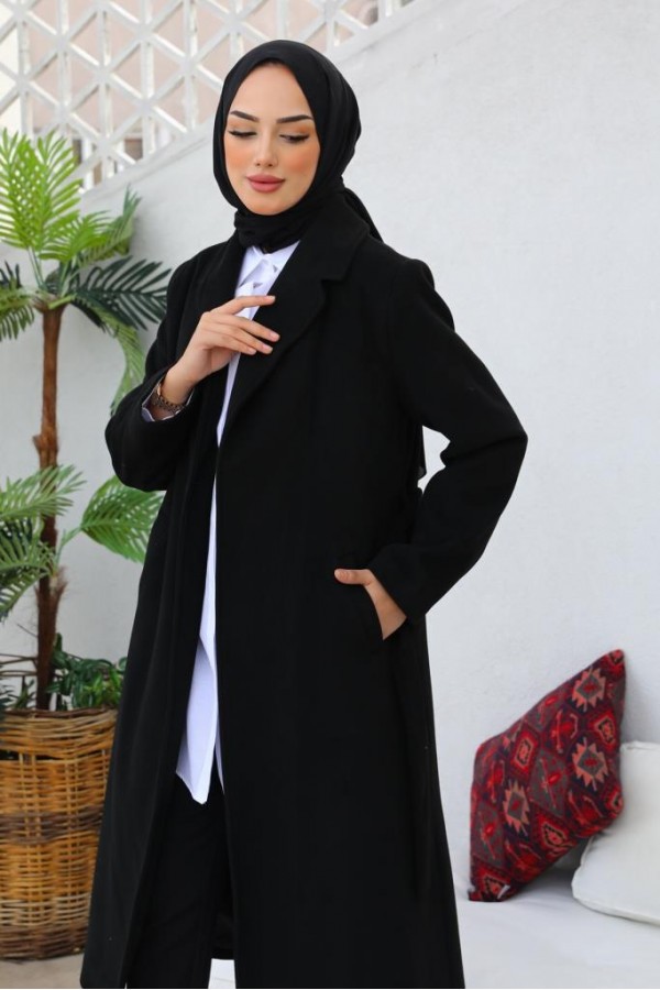 Uzun Kaşe Kaban Siyah 61520 Uzun Kaşe Kaban Siyah 61520